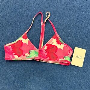 Fleo Red and Green Floral Sports Bra